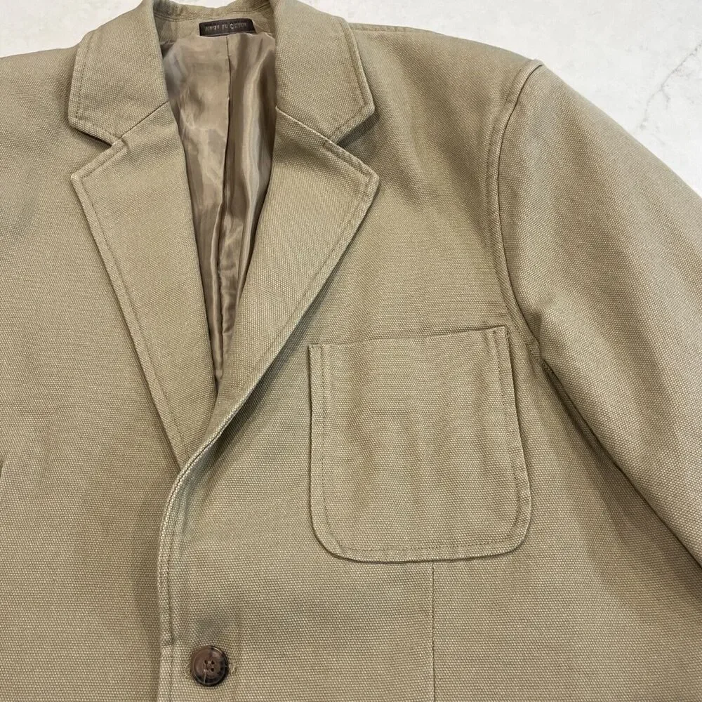 Duluth Trading Jacket Large Tan‎ Fire Hose Presentation Canvas Coat Blazer